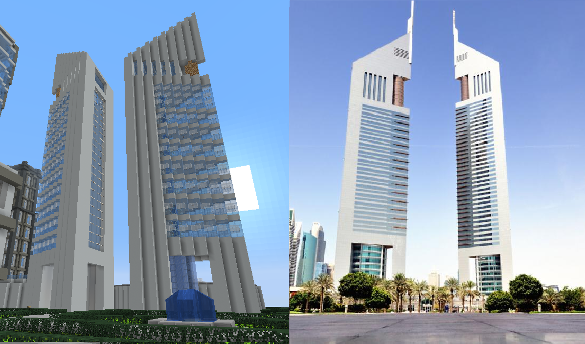 Emirate Towers en el juego vs. la vida real